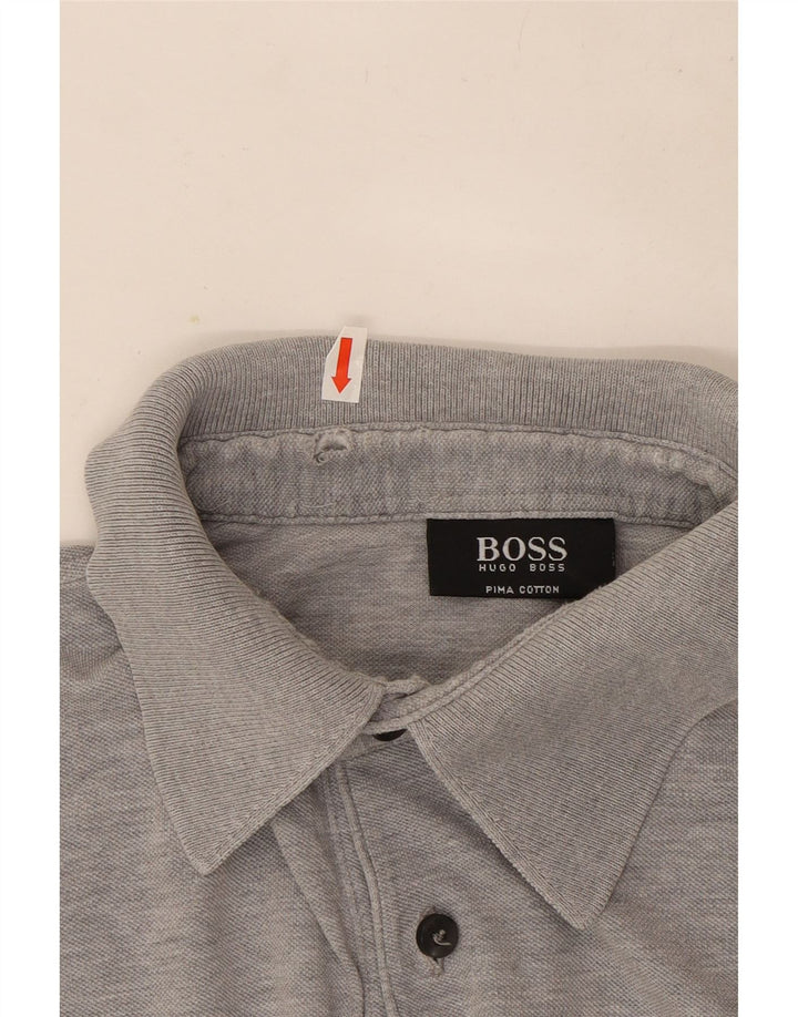 Hugo Boss Polo Homme Gris Moyen En Coton Moucheté