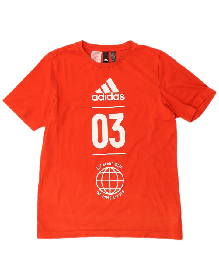 ADIDAS T-Shirt Graphique Garçon 15-16 ans Orange Coton