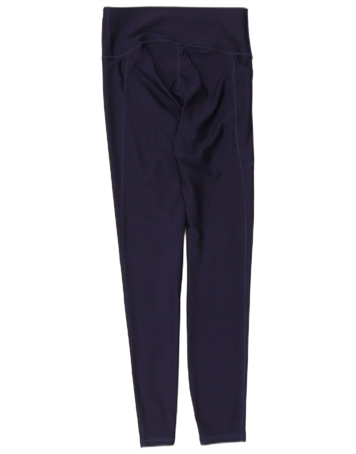 Under Armour Leggings Femme UK 8 Small Bleu Marine Polyester