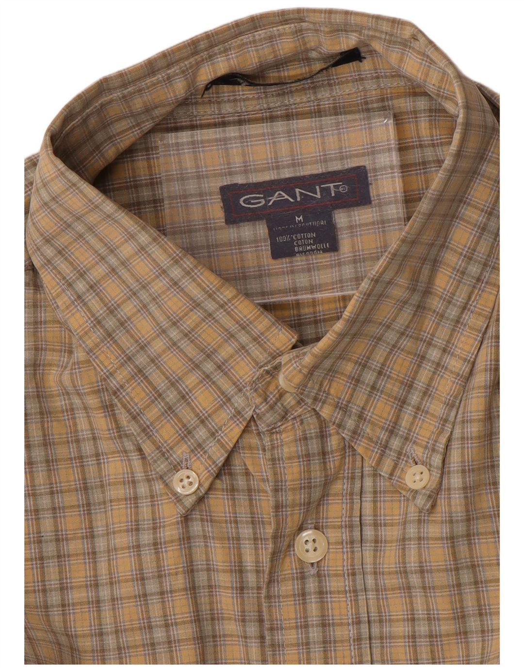 Gant Chemise Homme Beige Moyen Carreaux Coton