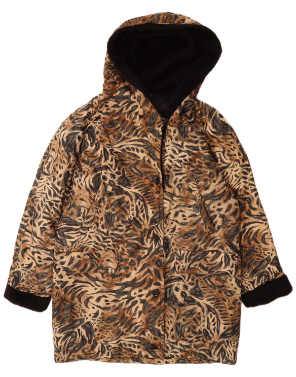 FUCHS & SCHMITT Parka à capuche pour femme UK 18 XL Marron imprimé animal