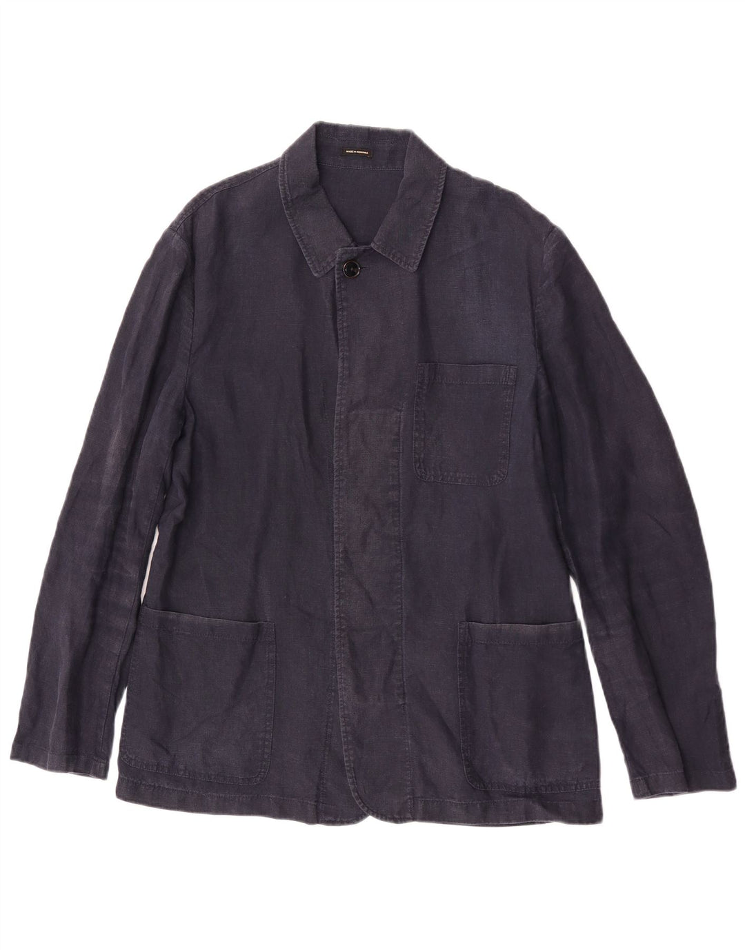 Massimo Dutti Veste utilitaire pour homme UK 40 Large Bleu Marine Lin