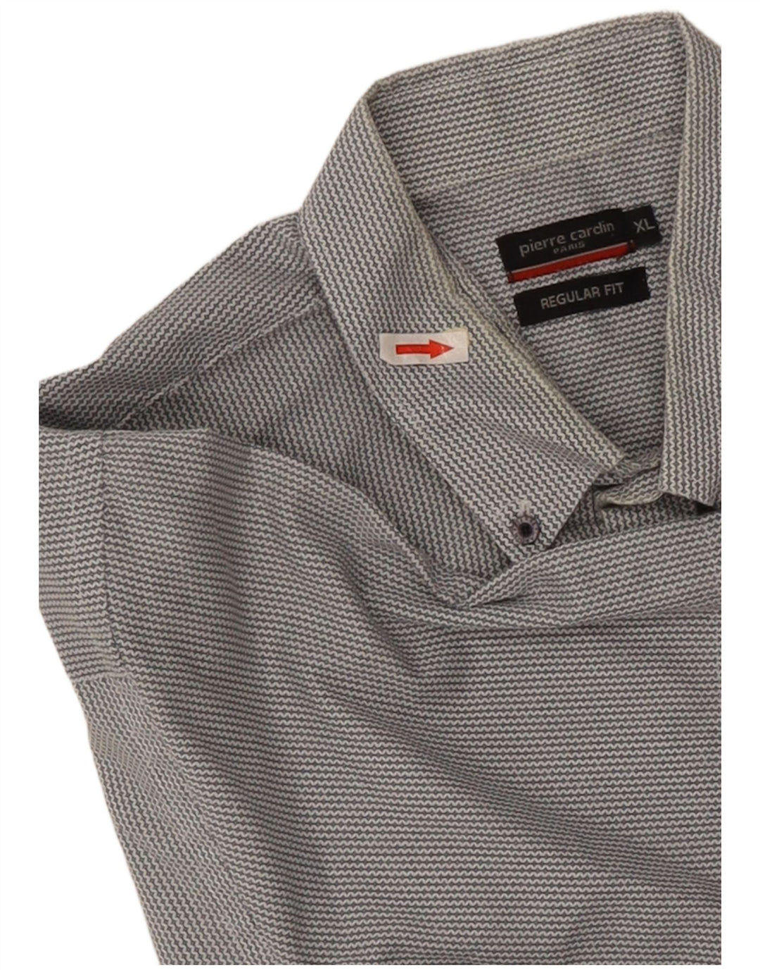Pierre Cardin Chemise à manches courtes pour homme Coupe régulière XL Gris Chevron Polyester