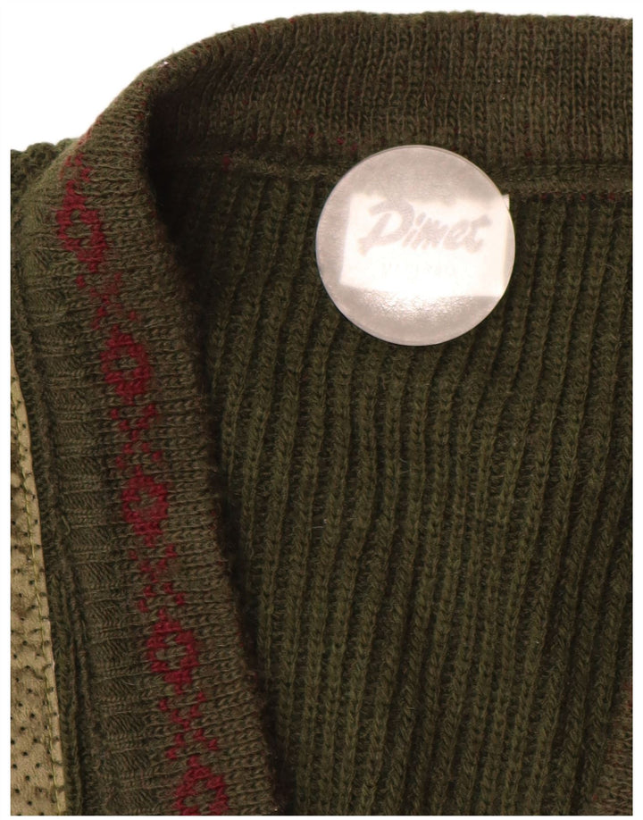 PIMET Pull Cardigan Homme XL Kaki Géométrique