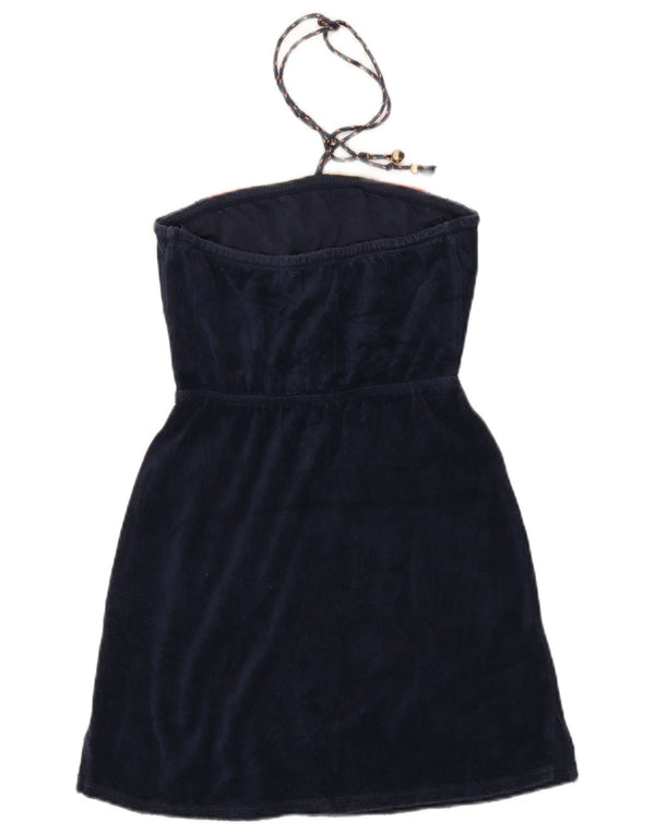 Juicy Couture Robe dos nu en velours pour femme UK 16 Large Bleu marine Colourblock