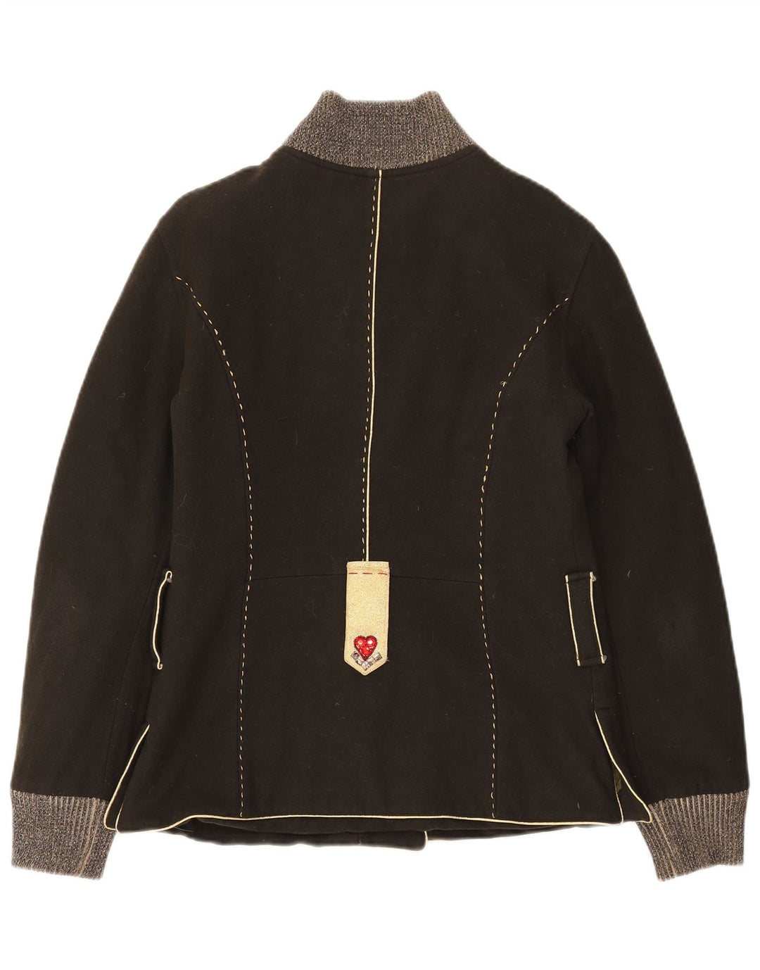 Calvin Klein Womens Graphic Bomber Jacket UK 14 Grande laine kaki