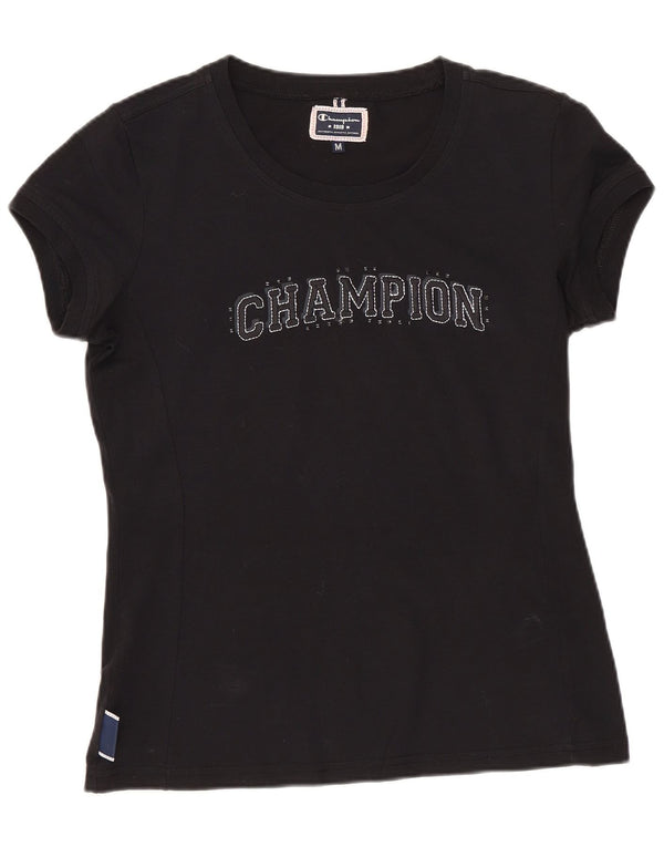 Champion T-shirt graphique pour femme UK 12 Noir moyen
