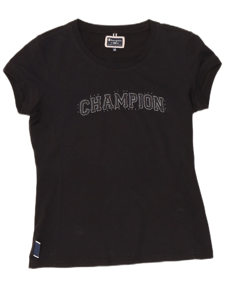 Champion T-shirt graphique pour femme UK 12 Noir moyen