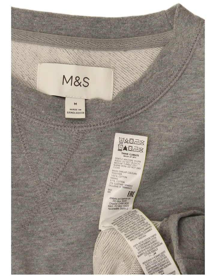 Marks & Spencer Sweat-Shirt Homme Gris Moyen Moucheté Coton