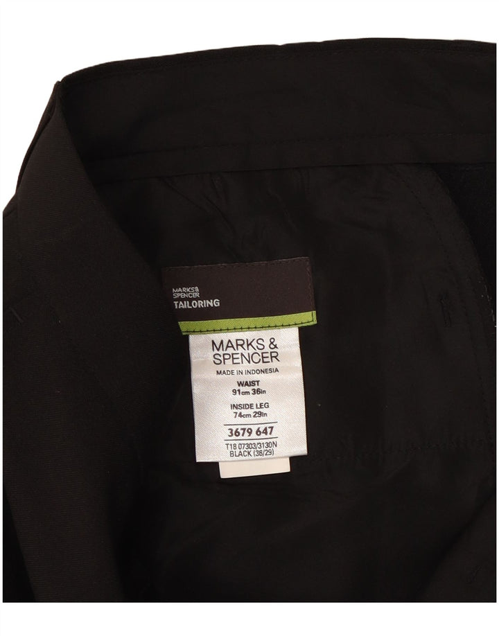Marks & Spencer Pantalon Chino Droit Homme W36 L29 Noir Polyester