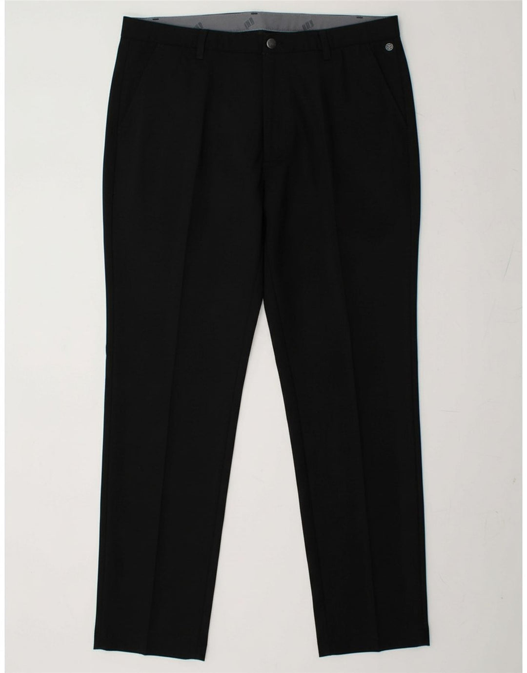 ADIDAS Mens Slim Chino Trousers W36 L32 Black Polyester