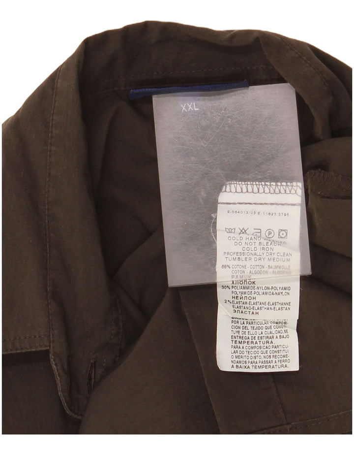 TRUSSARDI JEANS Chemise Femme UK 20 2XL Marron Coton