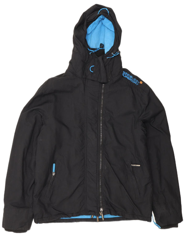 Superdry Veste coupe-vent Sherpa à capuche Windcheater pour homme UK 44 2XL Noir