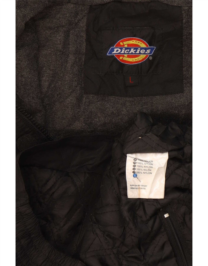 Dickies Veste bomber à capuche graphique pour homme UK 40 Large Noir Nylon