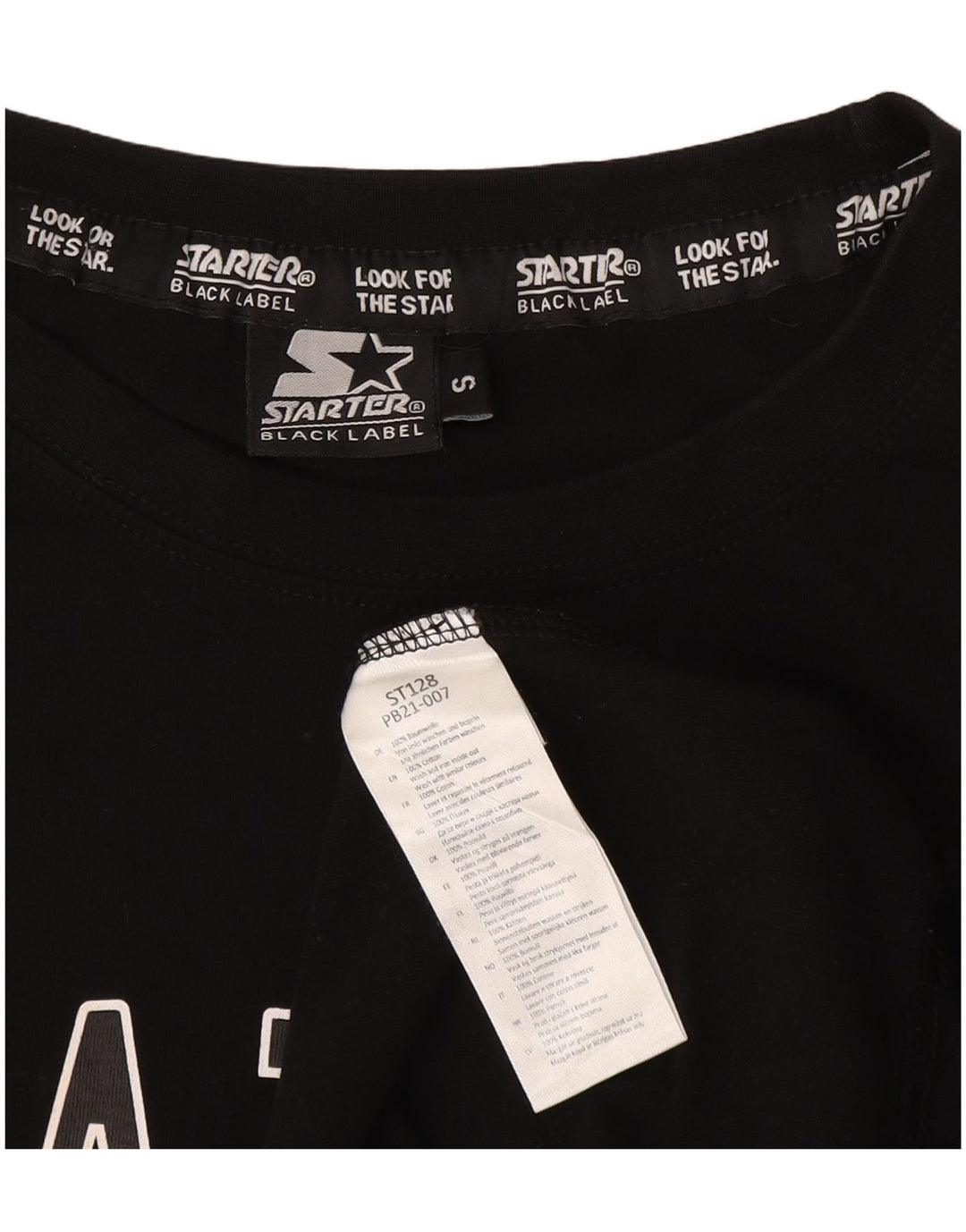 STARTER T-Shirt Graphique Homme Petit Noir Colorblock Coton