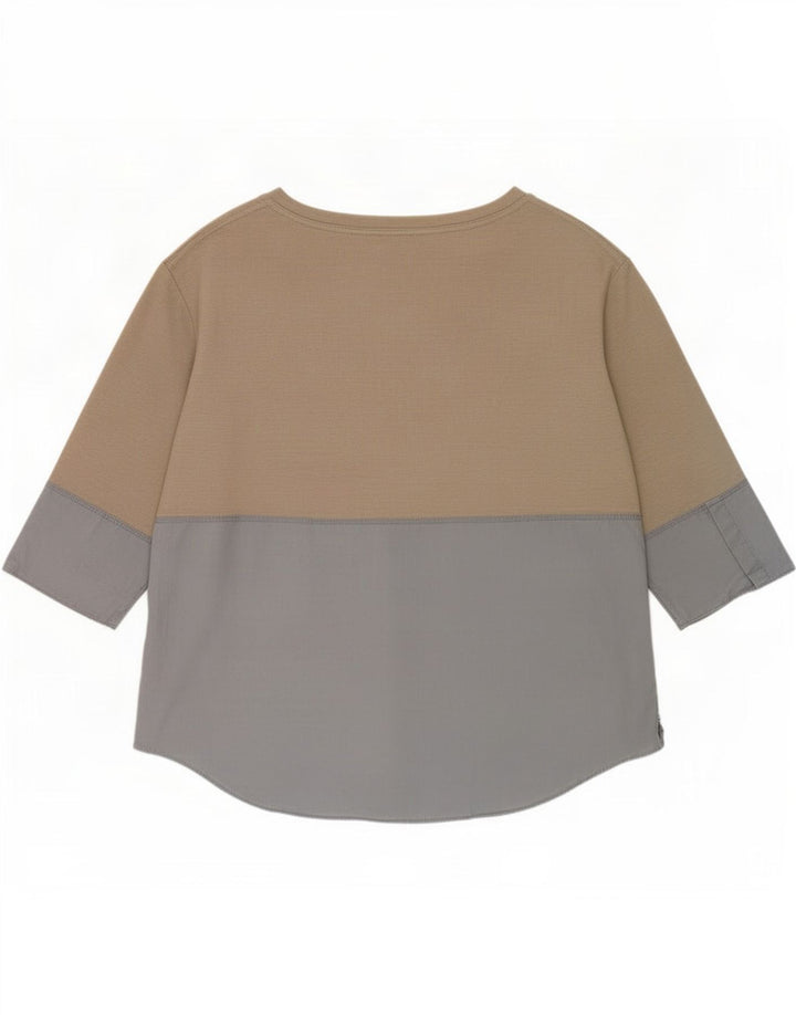 Cos Haut Femme Manches 3/4 UK 16 Grand Gris Colorblock Polyester