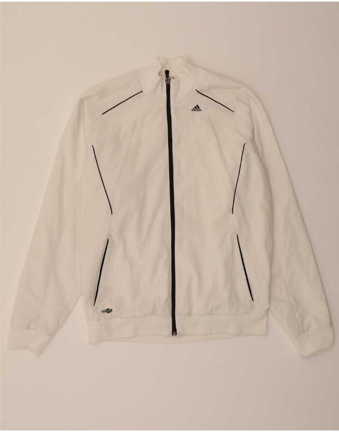 ADIDAS Mens Climalite Bomber Jacket UK 38 Medium White Polyester Vintage Adidas and Second-Hand Adidas from Messina Hembry 