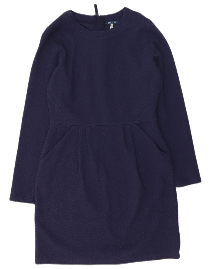 JOULES Robe fourreau à manches longues pour femme UK 12 en coton bleu marine moyen