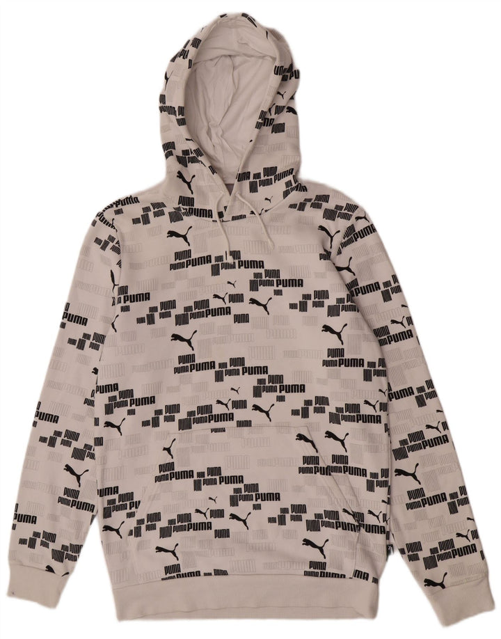Puma Pull à capuche graphique homme petit blanc coton
