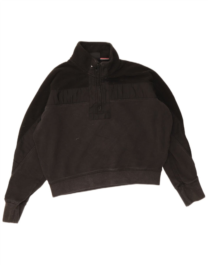 Superdry Sweat-shirt court surdimensionné pour femme UK 12 Noir moyen