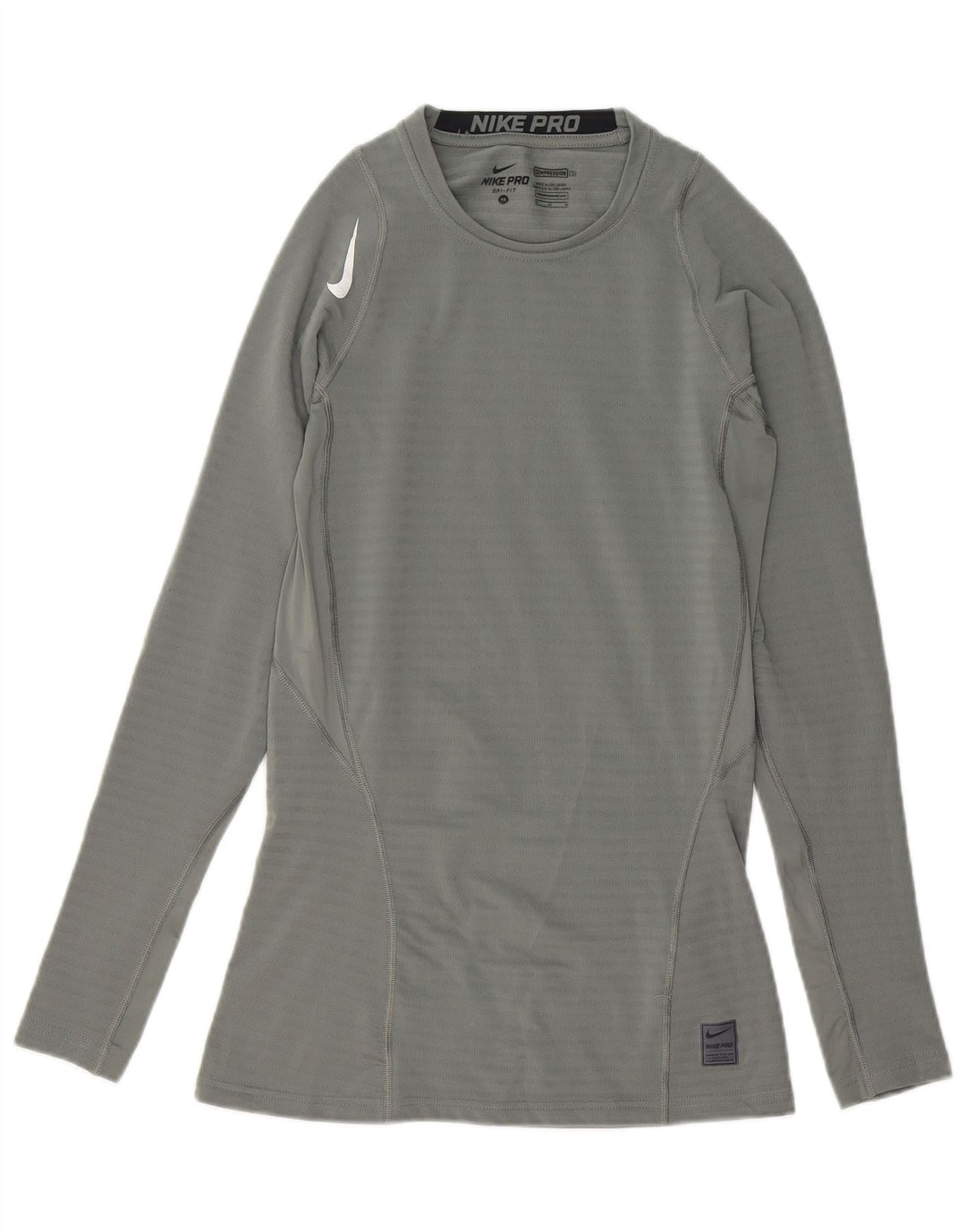 Nike Haut à manches longues Dri Fit Graphic pour homme UK 14 Gris moyen Polyester