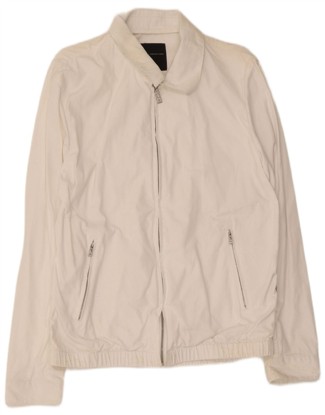 Sergio Tacchini Veste Bomber Homme UK 40 Grand Coton Blanc