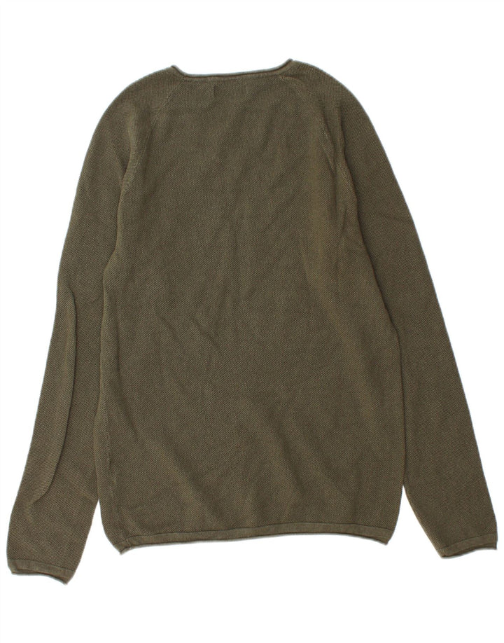Jack & Jones Pull Col Rond Homme Vert Moyen Coton