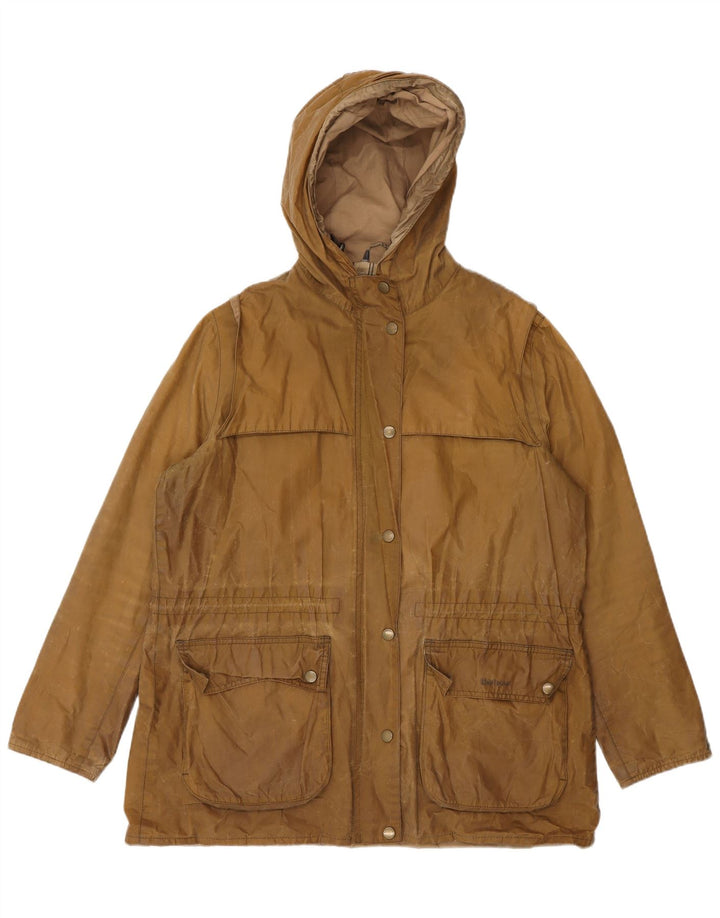Barbour Veste à capuche en coton ciré pour femme UK 14 Large Marron