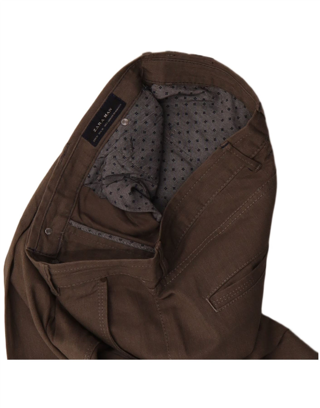 Zara Pantalon Chino Slim Homme EU 38 Small W30 L31 Marron