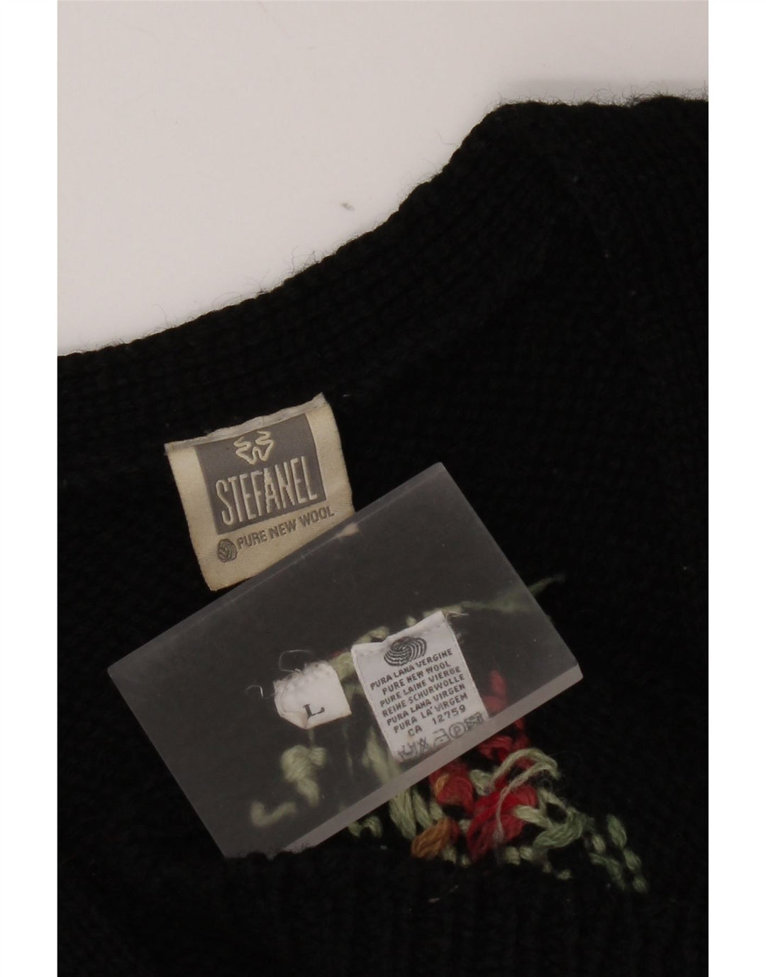 Stefanel Cardigan surdimensionné pour femme UK 16 Grand motif floral noir