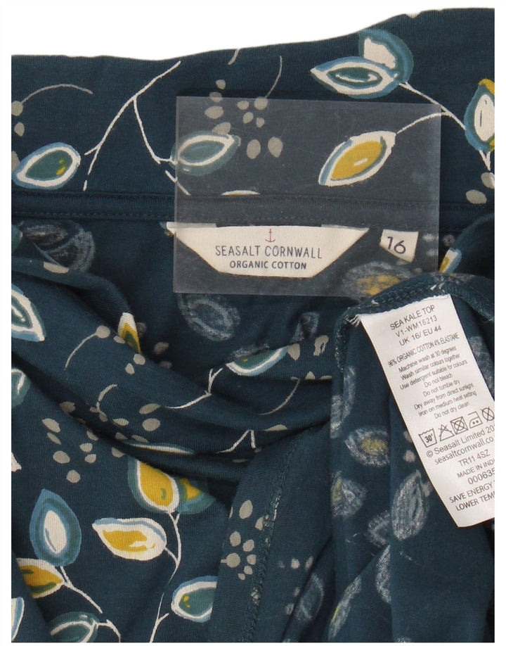 Seasalt Cornwall Chemisier à manches 3/4 pour femme UK 16 Grand Bleu Floral