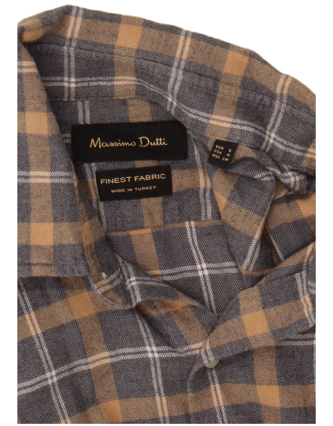 Massimo Dutti Chemise en flanelle pour homme Petit carreaux gris