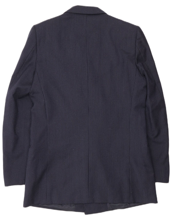 Vintage Mens Club Blazer Veste IT 50 Grand Bleu Marine Rayé