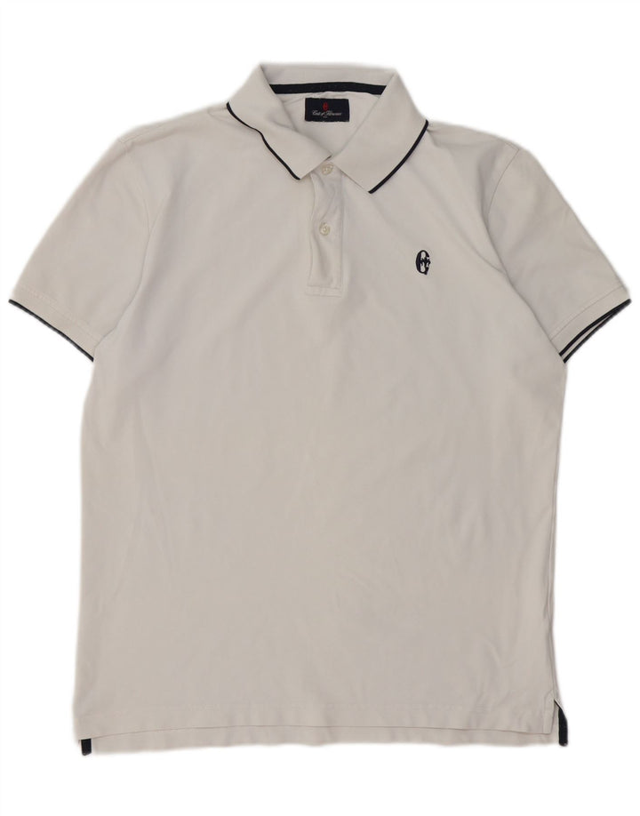 CONTE OF FLORENCE Polo Homme Coton Blanc Moyen