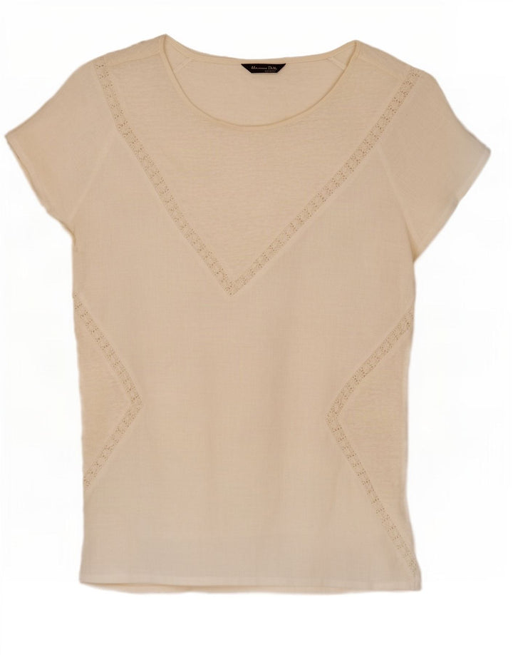 Massimo Dutti Chemisier Femme UK 12 Medium Blanc
