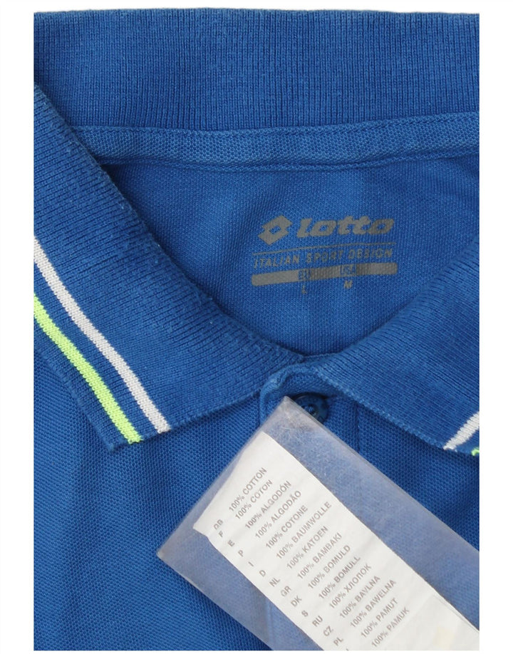 Lotto Polo Homme Bleu Moyen Coton