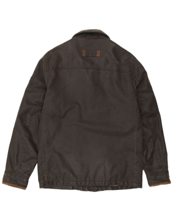 Fat Face Veste en coton ciré pour homme UK 36 Petit Gris Polyester