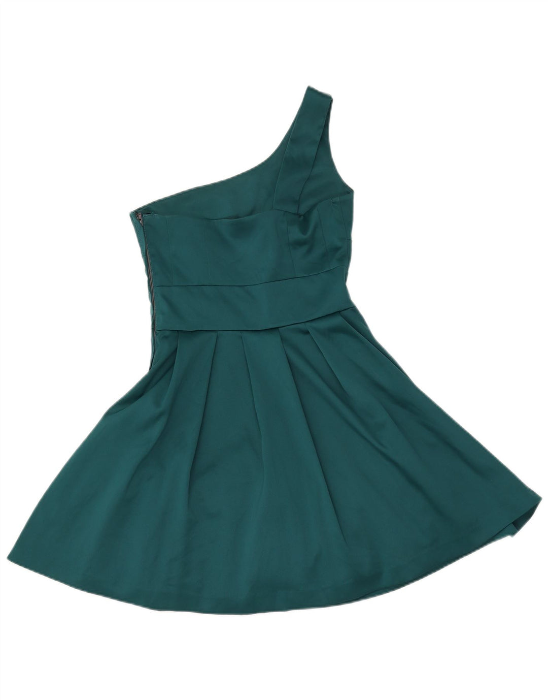WAREHOUSE Robe asymétrique pour femme UK 8 Petit Vert Polyester