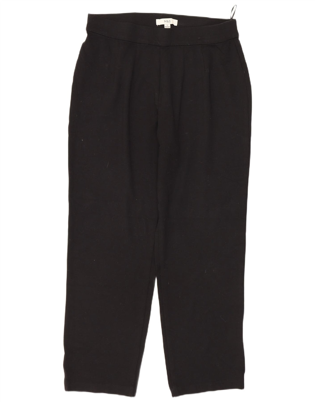 MARKS & SPENCER Pantalon décontracté fuselé pour femme UK 14 Large W34 L28 Noir