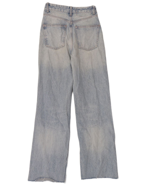 Zara Jean taille haute à jambe large pour femme EU 34 2XS W24 L30 Bleu