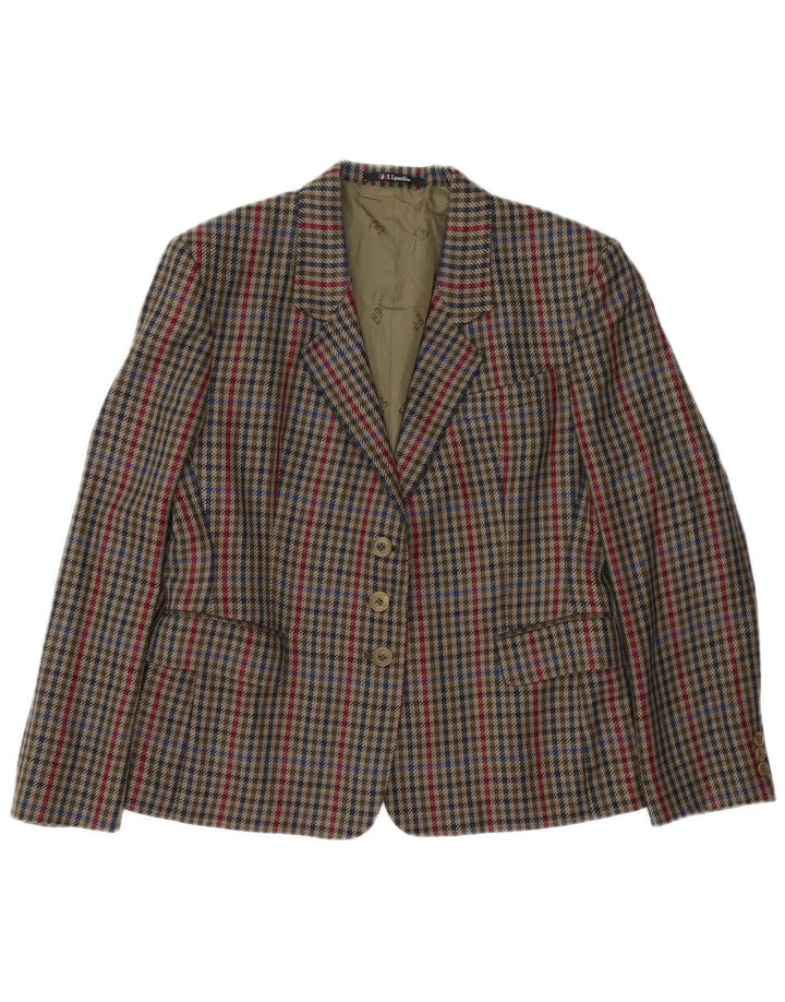 DAKS Veste blazer à 3 boutons pour femme UK 14 à carreaux multicolores moyens