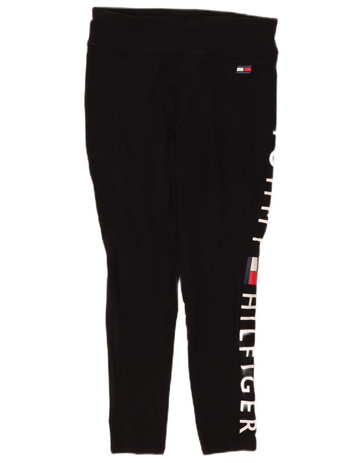 Tommy Hilfiger Leggings graphiques pour femmes UK 12 coton noir moyen