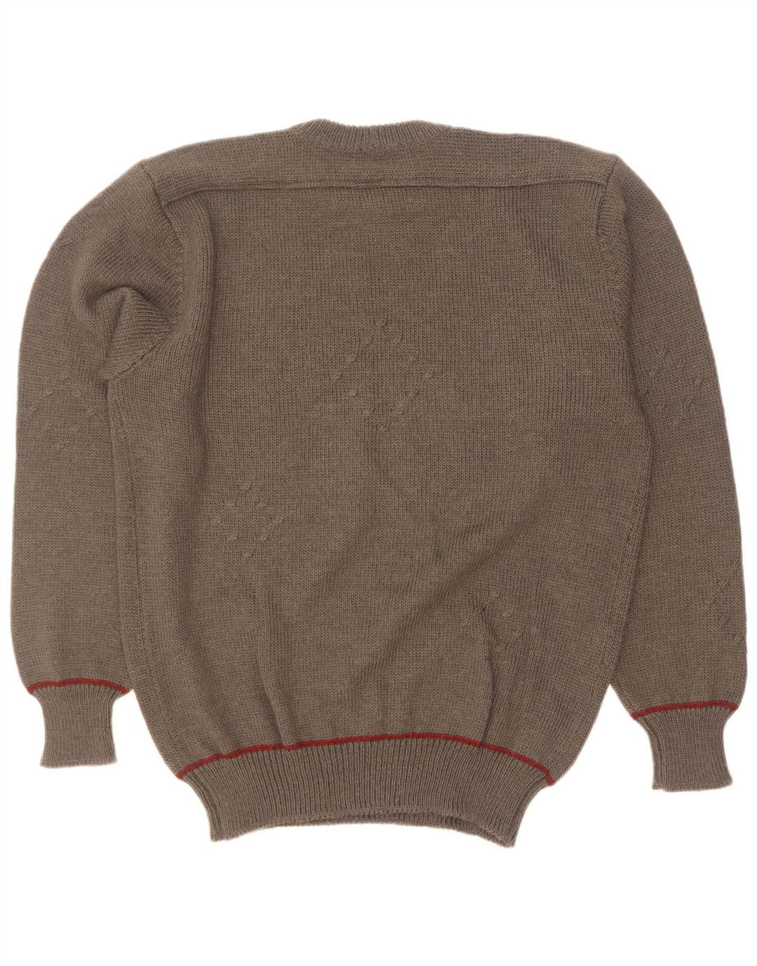 vintage Mens Crew Neck Jumper Pull Grand Kaki Argyle/Diamant