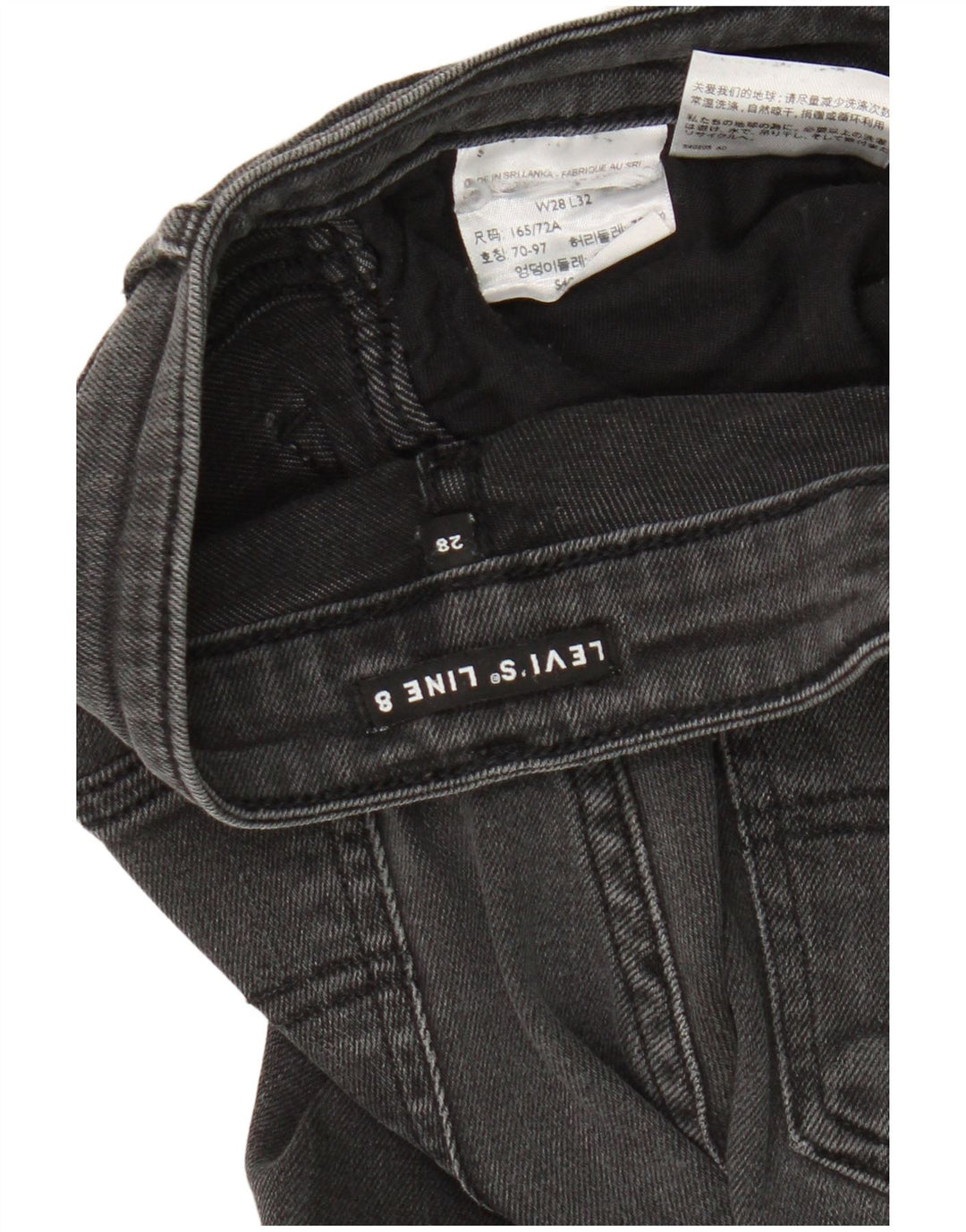 Levi's Jean Skinny Line 8 Femme W28 L32 Gris