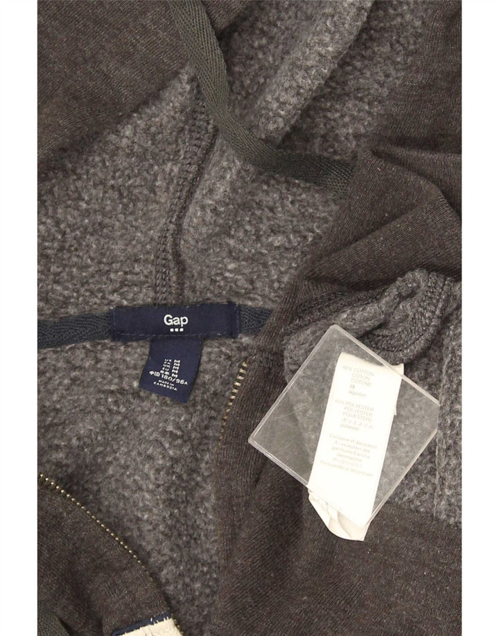Gap Sweat à Capuche Graphique Zippé Homme Gris Moyen Moucheté Coton