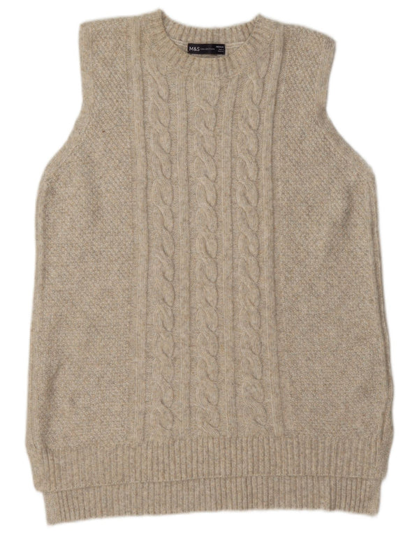 Marks & Spencer Débardeur surdimensionné pour femme UK 14 Polyester beige moyen