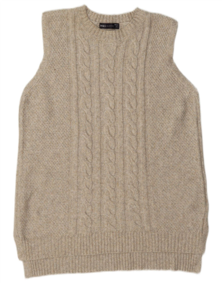 Marks & Spencer Débardeur surdimensionné pour femme UK 14 Polyester beige moyen