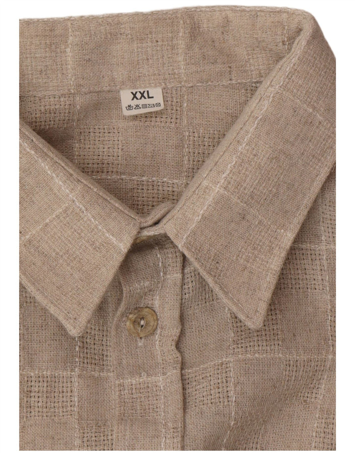 Chemise homme VINTAGE 2XL carreaux beiges