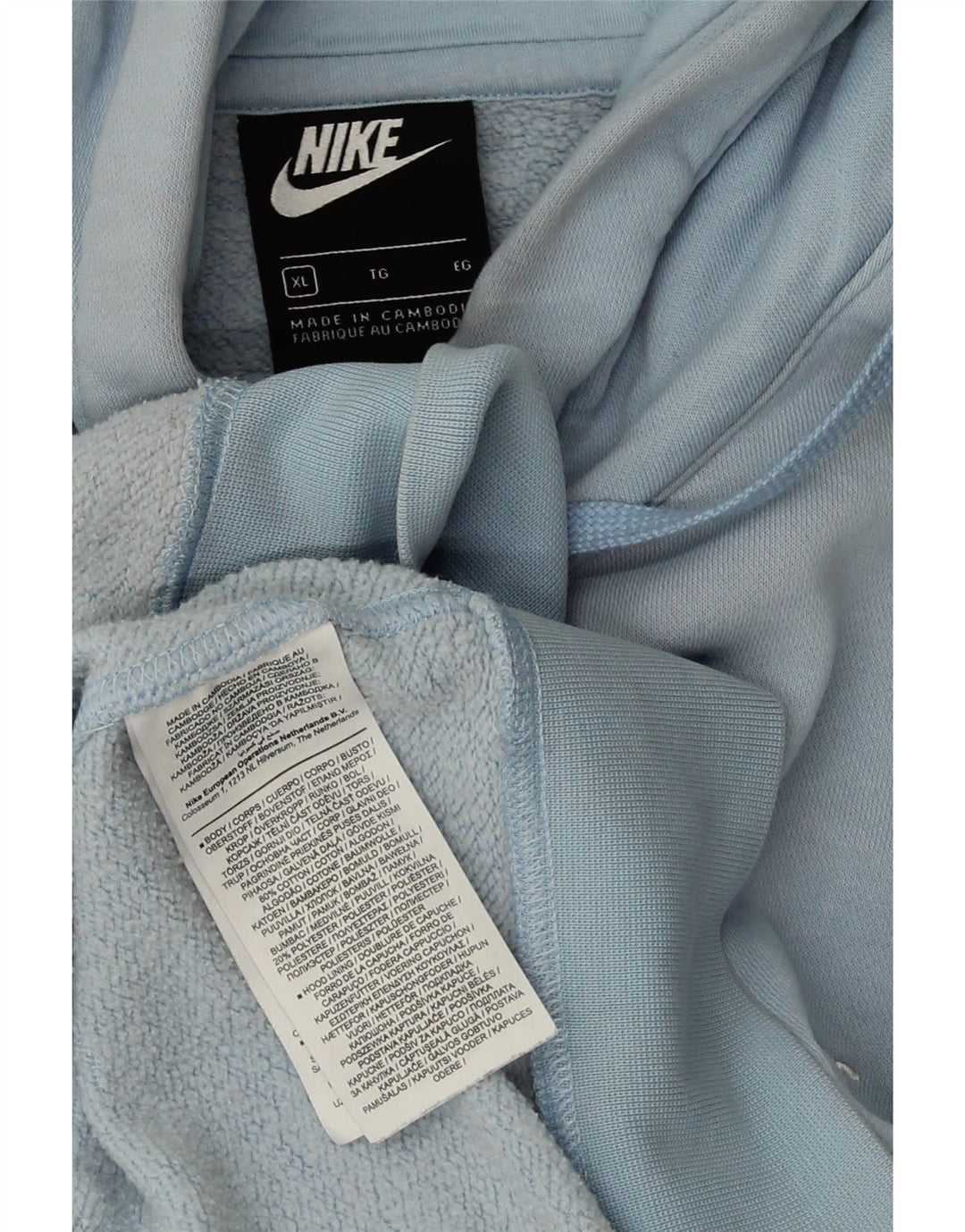 NIKE Pull à capuche pour homme XL Bleu Coton