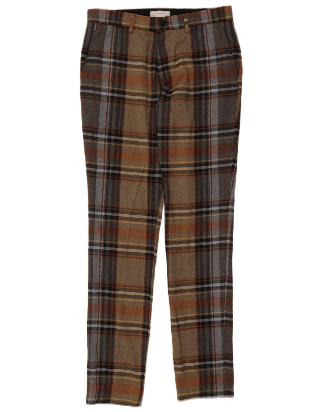 Zara Pantalon Chino Slim Homme EU 40 Medium W31 L33 Plaid Multicolore